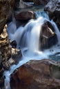 small mountain river with crystal clear melt water Royalty Free Stock Photo