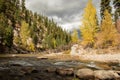 Small mountain river in the fall Royalty Free Stock Photo