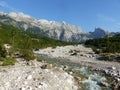 Small mountain river in the Albanian Alps. Royalty Free Stock Photo