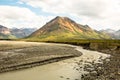 Small mountain and river inside Denali National Preserve Royalty Free Stock Photo