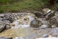Small mountain river on a summer day Greece, Peloponnese Royalty Free Stock Photo