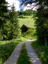 Small Mountain Shed in the Dolomites Royalty Free Stock Photo