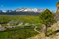 Small mountain town of Stanley Idaho with the famous Sawtooth mountains Royalty Free Stock Photo