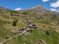 Small mountain village over Zermatt on the Swiss alps