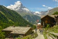 Small mountain village over Zermatt on the Swiss alps