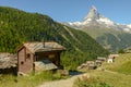 Small mountain village over Zermatt on the Swiss alps
