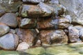 Small mountain waterfall on the rocks Royalty Free Stock Photo