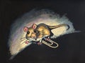 Small mouse with paperclip illustration