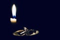 Small mouse scroller wheel with a candle lights photo Royalty Free Stock Photo