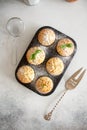 Small muffins with lemon and basil Royalty Free Stock Photo