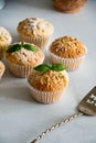 Small muffins with lemon and basil Royalty Free Stock Photo