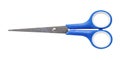 Small multipurpose scissors with blue handle isolated on white background with clipping path