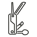 Small multitool icon outline vector. Army knife Royalty Free Stock Photo