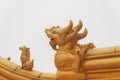 Mythical creatures atop temple emeishan