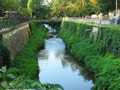 Tiny Tuchenitsa's river tributary (commonly known as Barata, literally "The Streamlet") crosses the town Royalty Free Stock Photo