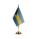 Small national flag of the Bahamas on a white background