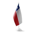 Small national flag of the Chile on a white background Royalty Free Stock Photo