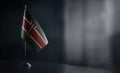 Small national flag of the Kenya on a black background