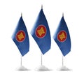 Small national flags of the ASEAN on a white background Royalty Free Stock Photo