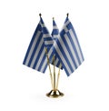 Small national flags of the Greece on a white background Royalty Free Stock Photo