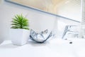 Small natural bathroom decoration Royalty Free Stock Photo