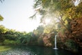 Small natural Waterfall Pego do inferno in Tavira at the Algarve Portugal Royalty Free Stock Photo