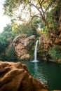 Small natural Waterfall Pego do inferno in Tavira at the Algarve Portugal Royalty Free Stock Photo