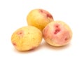 Small new potatoes with pink coloration isolated on white Royalty Free Stock Photo