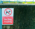 Small no dog fouling sign