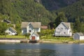 Small norwegian village on hardangerfjord