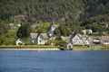Small norwegian village on hardangerfjord