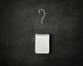 Small note with painting on chalkboard question mark. concept - Royalty Free Stock Photo