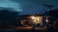 small offgrid dwelling with solar panels on the roof Royalty Free Stock Photo