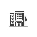 A small office building with a flag vector icon Royalty Free Stock Photo