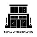 small office building icon, black vector sign with editable strokes, concept illustration Royalty Free Stock Photo