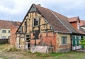 Small, old, desolate half-timbered house Royalty Free Stock Photo