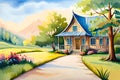 Small old house in the countryside Royalty Free Stock Photo