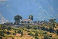 small old stone church on top of the hill Royalty Free Stock Photo