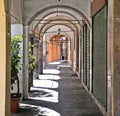 Small old street and archs in italian city Padua in region of Veneto, Italy Royalty Free Stock Photo