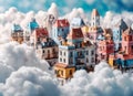 Old town on top of Clouds Royalty Free Stock Photo