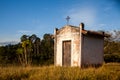 Small old white church in the countryside Royalty Free Stock Photo