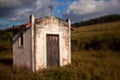 Small old white church in the countryside - titl-shift lens Royalty Free Stock Photo