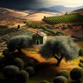 Small olive tree farm
