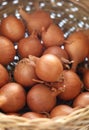 Small onions in a basket