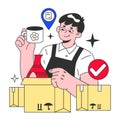 Small online business. Employee pack and prepare orders for delivery