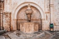 Small Onofrio's Fountain in central Dubrovnik old town in Croatia summer morning