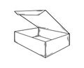 Small open box, sketch Royalty Free Stock Photo