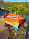 Traditional Hand Built Wooden Greek Fishing Boat Repainting