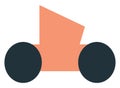 Small orange car toy, icon Royalty Free Stock Photo