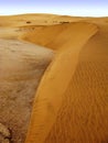 Small orange colored dunes of dry Namib desert in Namibia near Swakopmund, South Africa Royalty Free Stock Photo